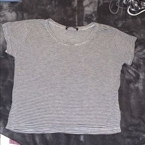 Black and grey brandy Melville cropped tee